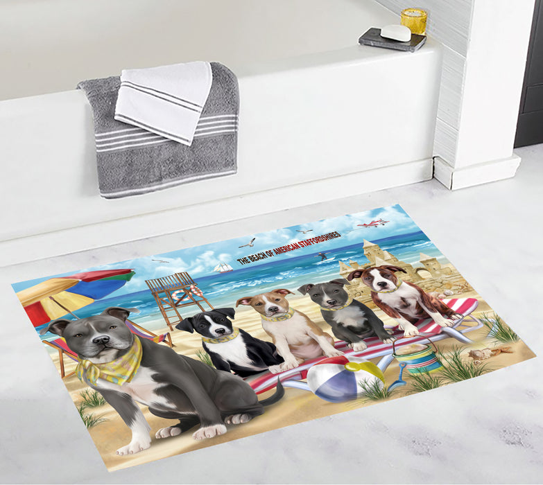 Pet Friendly Beach American Staffordshire Dogs Bath Mat