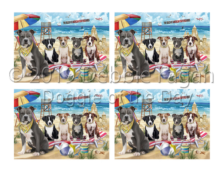 Pet Friendly Beach American Staffordshire Dogs Placemat