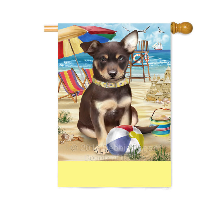 Personalized Pet Friendly Beach Australian Kelpie Dog Custom House Flag FLG-DOTD-A58307