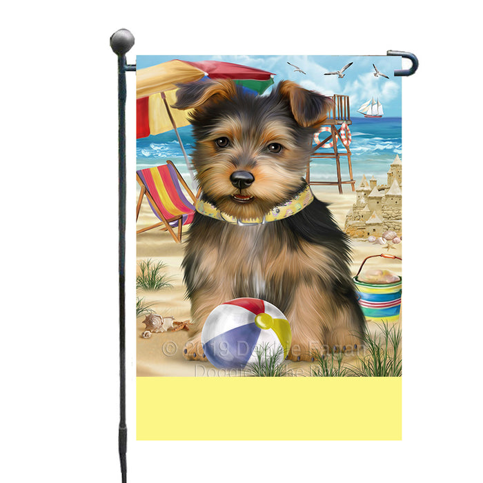 Personalized Pet Friendly Beach Australian Terrier Dog Custom Garden Flags GFLG-DOTD-A58254