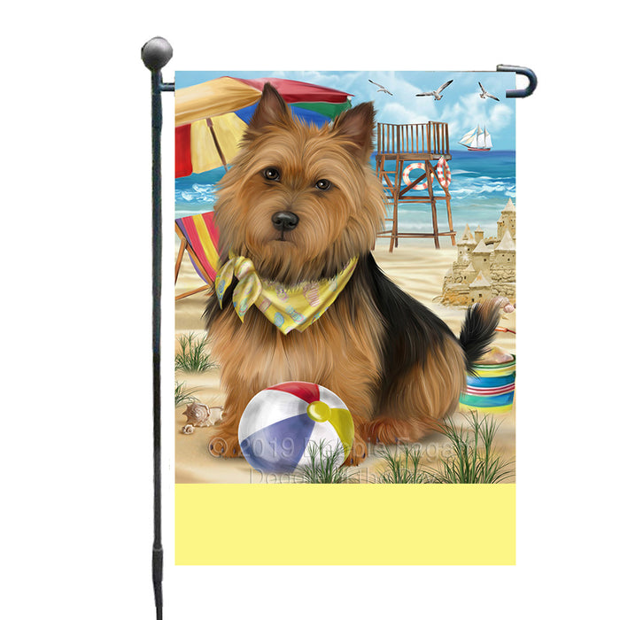 Personalized Pet Friendly Beach Australian Terrier Dog Custom Garden Flags GFLG-DOTD-A58256