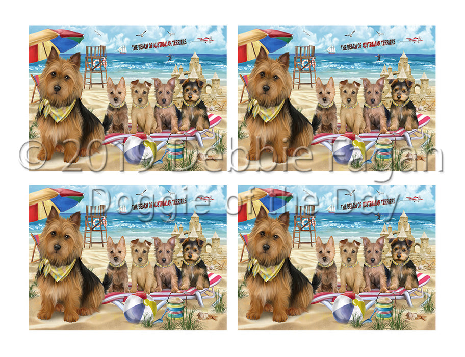 Pet Friendly Beach Australian Terrier Dogs Placemat