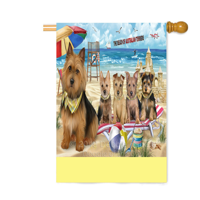 Personalized Pet Friendly Beach Australian Terrier Dogs Custom House Flag FLG-DOTD-A58309