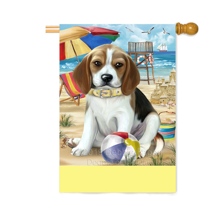 Personalized Pet Friendly Beach Beagle Dog Custom House Flag FLG-DOTD-A58314