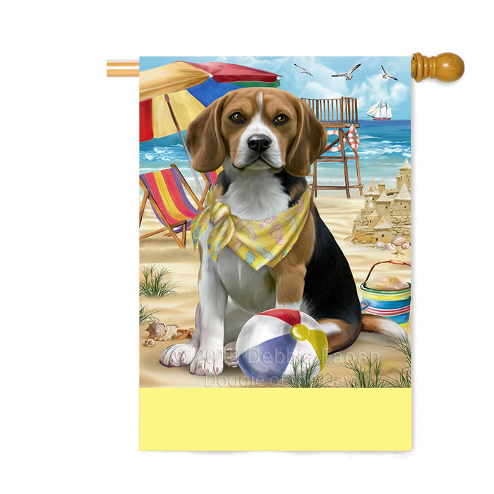 Personalized Pet Friendly Beach Beagle Dog Custom House Flag FLG-DOTD-A58315