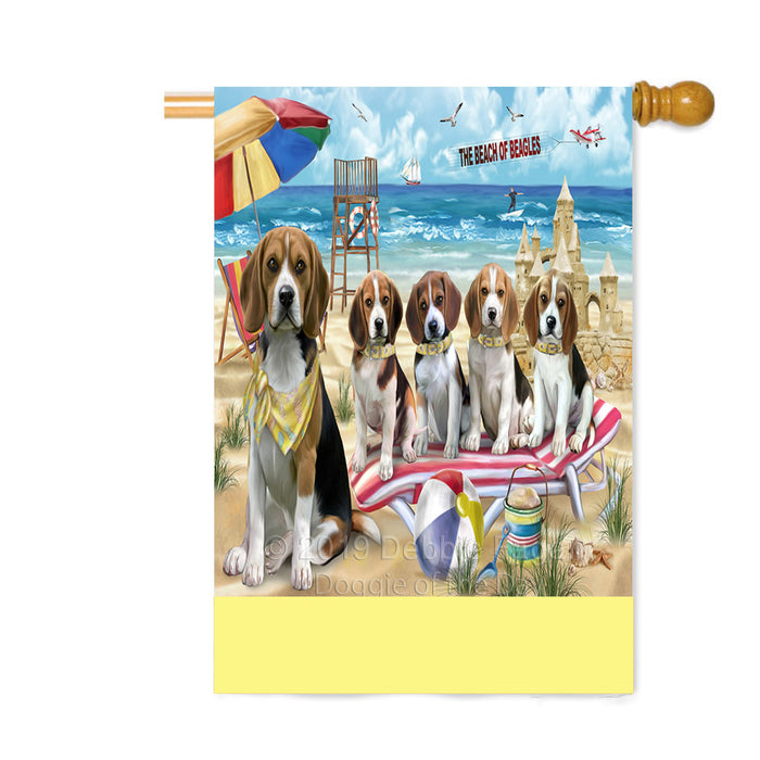 Personalized Pet Friendly Beach Beagle Dogs Custom House Flag FLG-DOTD-A58313