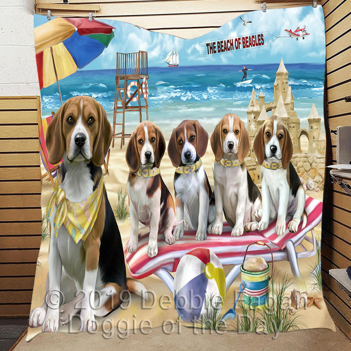 Pet Friendly Beach Beagle Dogs Quilt