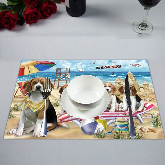 Pet Friendly Beach Beagle Dogs Placemat