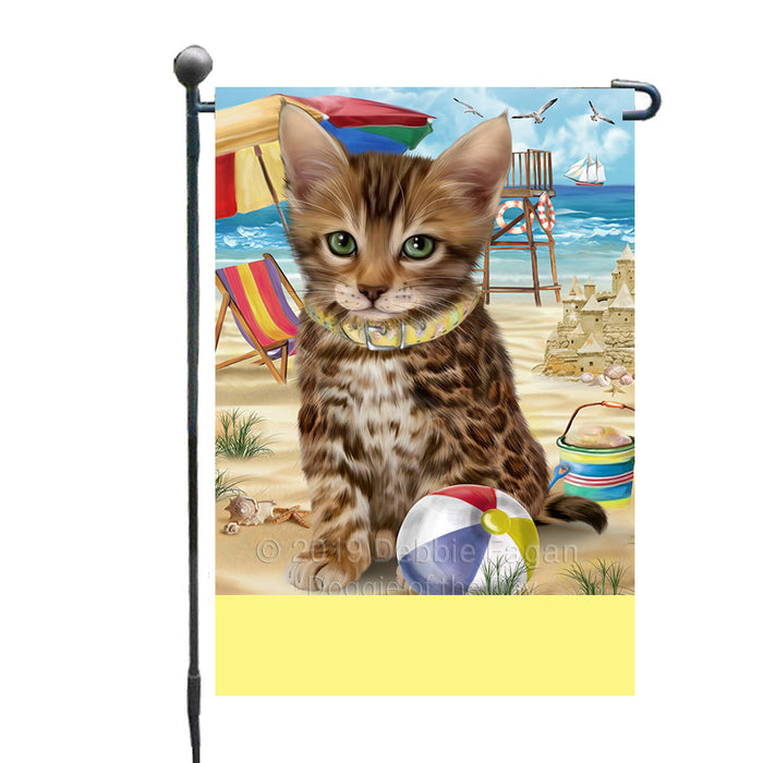 Personalized Pet Friendly Beach Bengal Cat Custom Garden Flags GFLG-DOTD-A58261