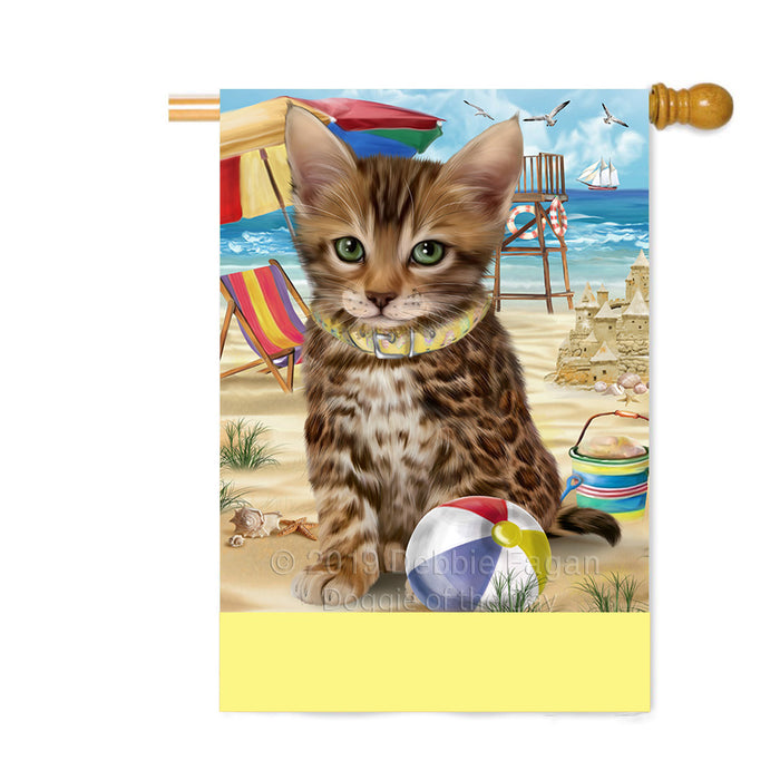 Personalized Pet Friendly Beach Bengal Cat Custom House Flag FLG-DOTD-A58317