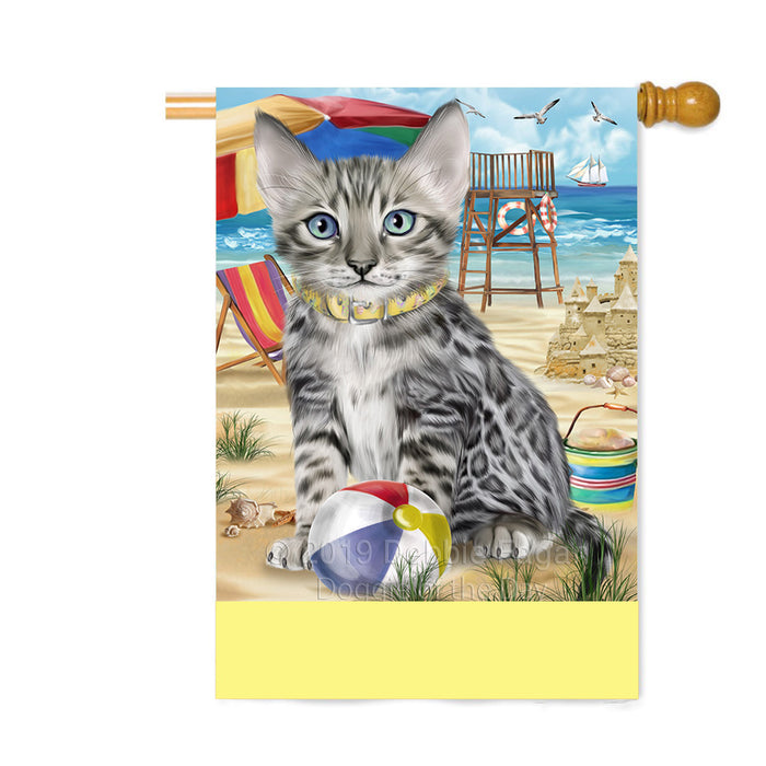 Personalized Pet Friendly Beach Bengal Cat Custom House Flag FLG-DOTD-A58318