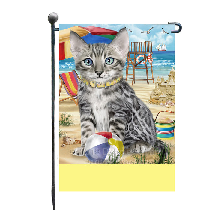 Personalized Pet Friendly Beach Bengal Cat Custom Garden Flags GFLG-DOTD-A58262