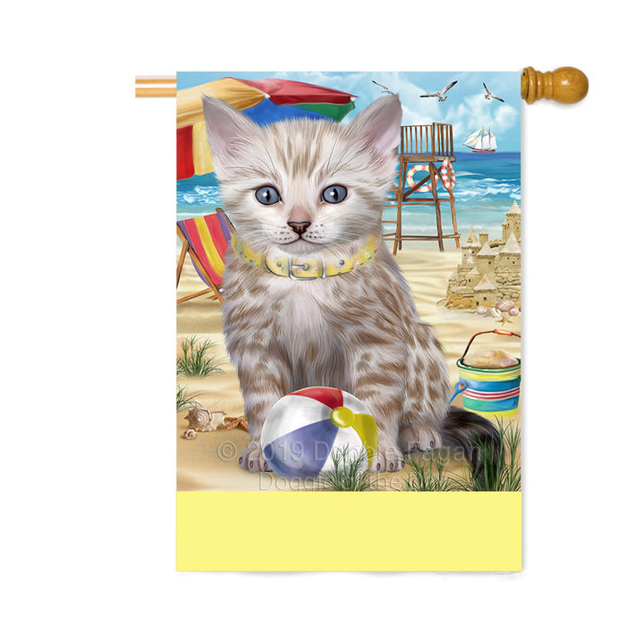 Personalized Pet Friendly Beach Bengal Cat Custom House Flag FLG-DOTD-A58319