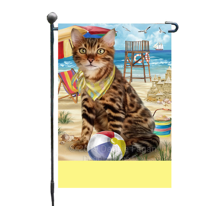 Personalized Pet Friendly Beach Bengal Cat Custom Garden Flags GFLG-DOTD-A58264