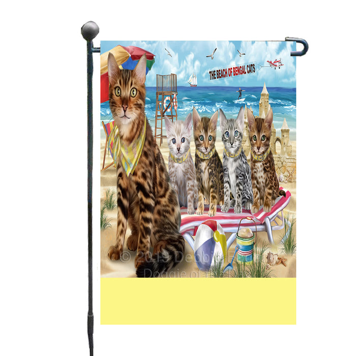 Personalized Pet Friendly Beach Bengal Cats Custom Garden Flags GFLG-DOTD-A58260