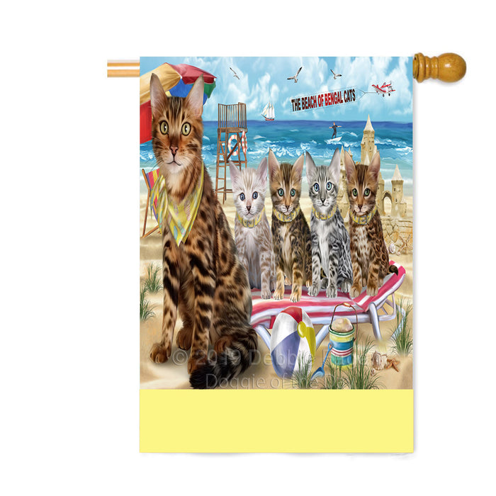 Personalized Pet Friendly Beach Bengal Cats Custom House Flag FLG-DOTD-A58316
