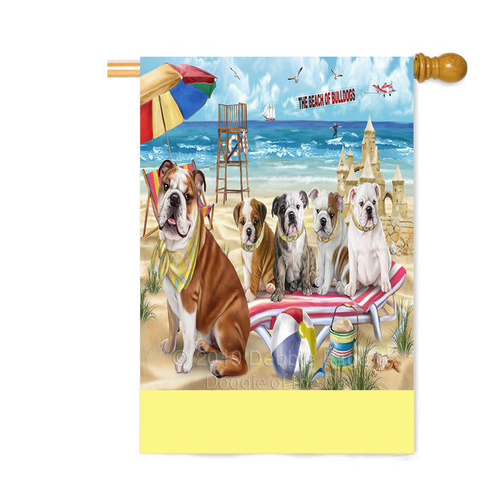 Personalized Pet Friendly Beach Bulldogs Custom House Flag FLG-DOTD-A58342
