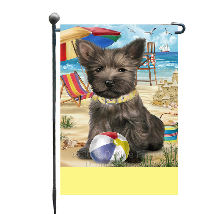 Personalized Pet Friendly Beach Cairn Terrier Dog Custom Garden Flags GFLG-DOTD-A58295