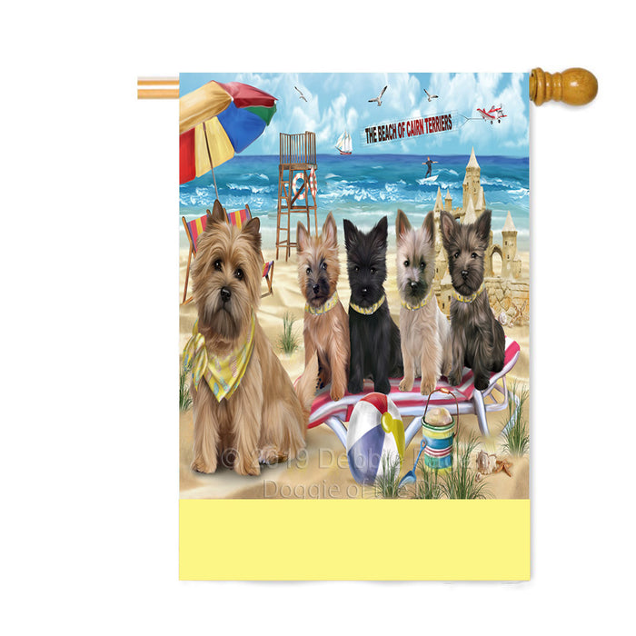 Personalized Pet Friendly Beach Cairn Terrier Dogs Custom House Flag FLG-DOTD-A58350