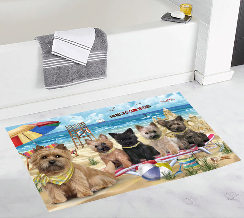 Pet Friendly Beach Cairn Terrier Dogs Bath Mat