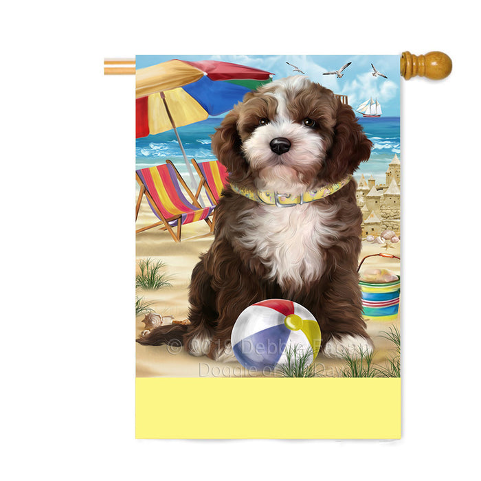 Personalized Pet Friendly Beach Cockapoo Dog Custom House Flag FLG-DOTD-A58369