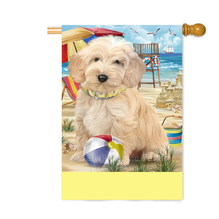 Personalized Pet Friendly Beach Cockapoo Dog Custom House Flag FLG-DOTD-A58370