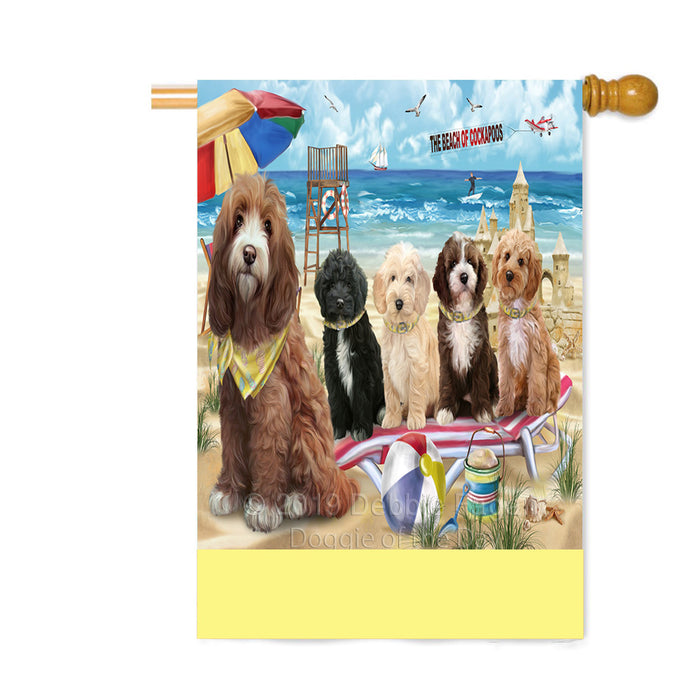 Personalized Pet Friendly Beach Cockapoo Dogs Custom House Flag FLG-DOTD-A58367