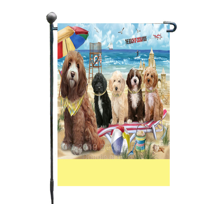 Personalized Pet Friendly Beach Cockapoo Dogs Custom Garden Flags GFLG-DOTD-A58311