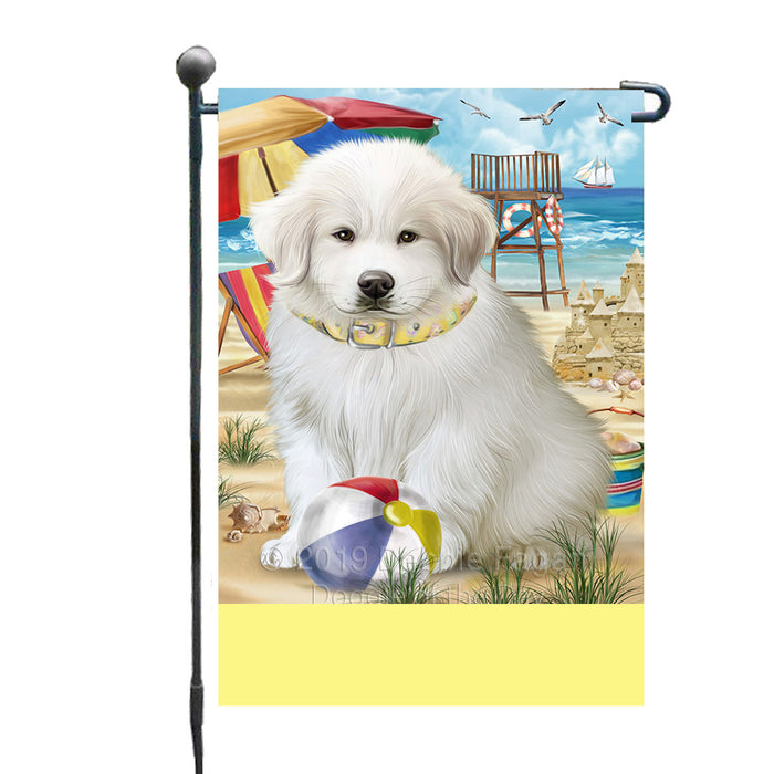 Personalized Pet Friendly Beach Great Pyrenee Dog Custom Garden Flags GFLG-DOTD-A58328