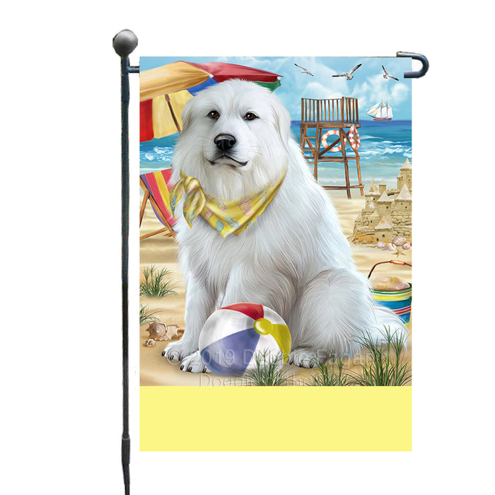 Personalized Pet Friendly Beach Great Pyrenee Dog Custom Garden Flags GFLG-DOTD-A58329