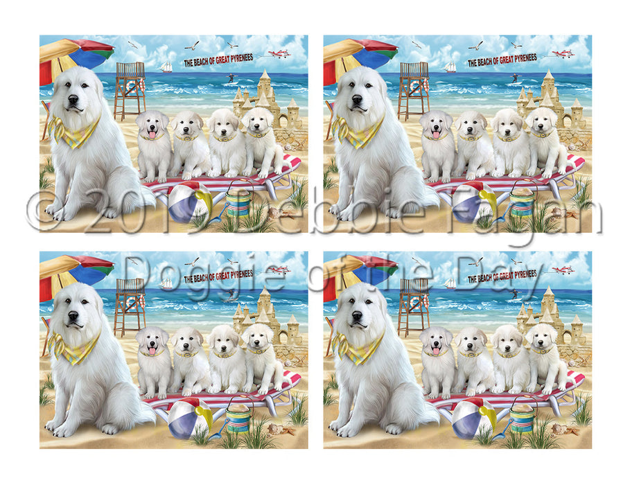 Pet Friendly Beach Great Pyrenee Dogs Placemat