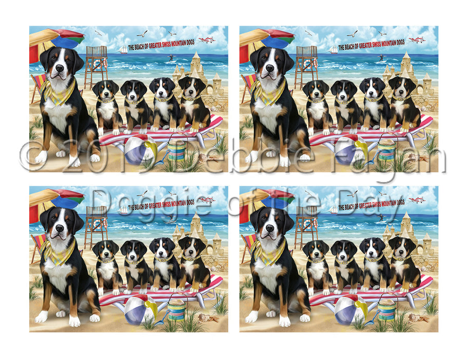 Pet Friendly Beach Greater Swiss Mountain Dogs Placemat