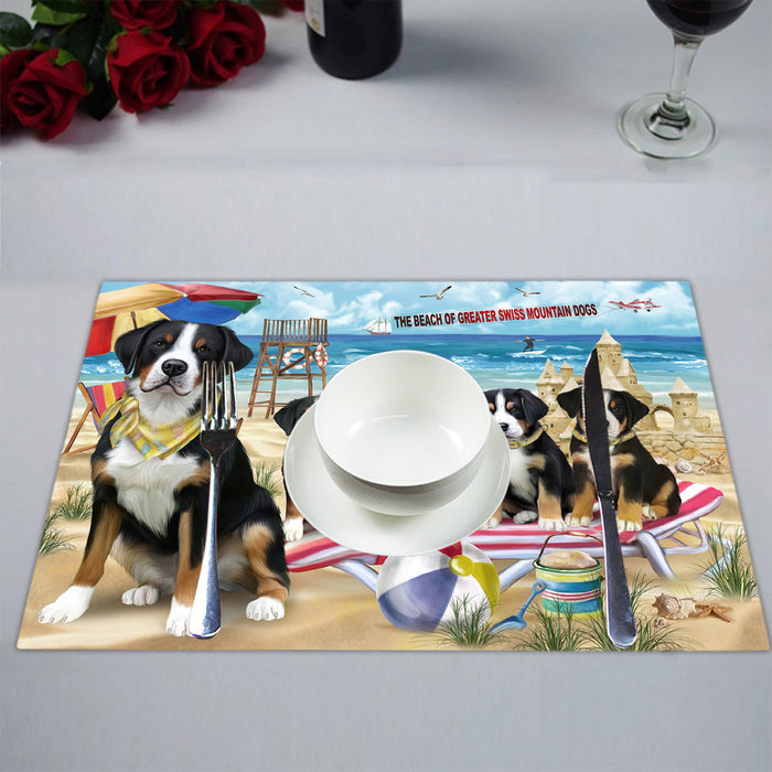 Pet Friendly Beach Greater Swiss Mountain Dogs Placemat