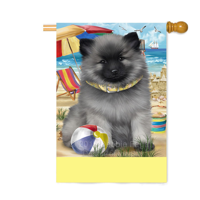 Personalized Pet Friendly Beach Keeshond Dog Custom House Flag FLG-DOTD-A58395