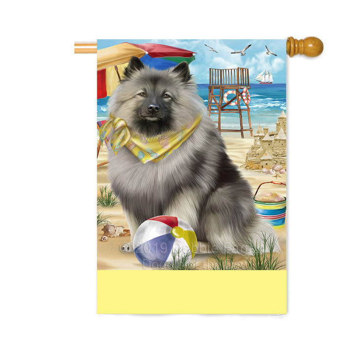 Personalized Pet Friendly Beach Keeshond Dog Custom House Flag FLG-DOTD-A58396