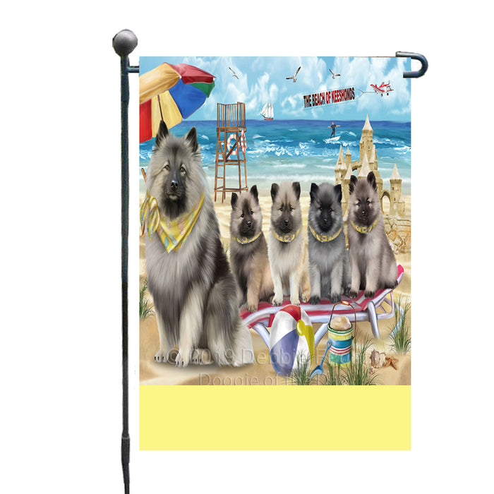 Personalized Pet Friendly Beach Keeshond Dogs Custom Garden Flags GFLG-DOTD-A58338