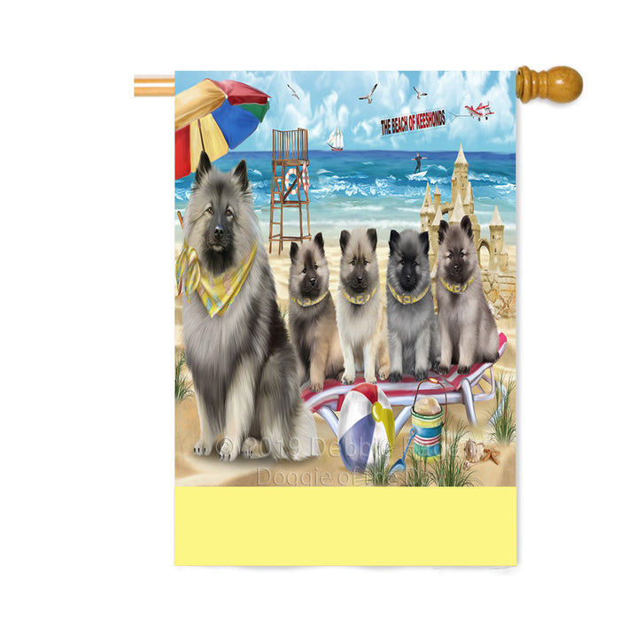Personalized Pet Friendly Beach Keeshond Dogs Custom House Flag FLG-DOTD-A58394