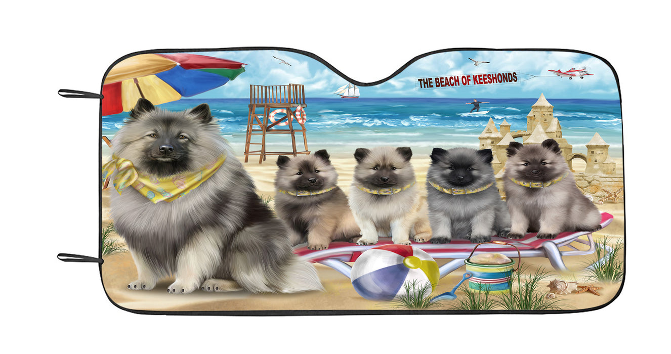 Pet Friendly Beach Keeshond Dogs Car Sun Shade