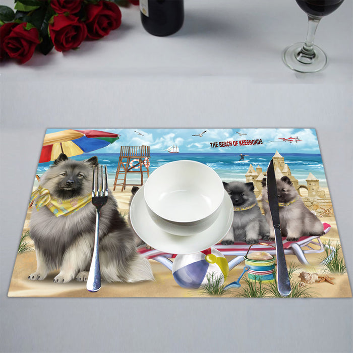 Pet Friendly Beach Keeshond Dogs Placemat