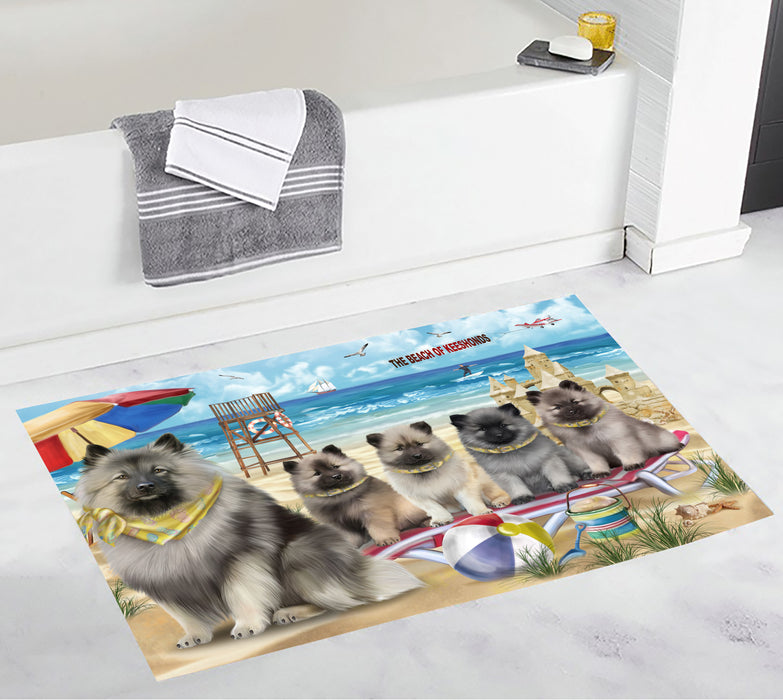 Pet Friendly Beach Keeshond Dogs Bath Mat