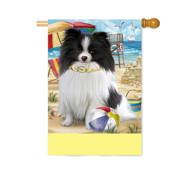 Personalized Pet Friendly Beach Pomeranian Dog Custom House Flag FLG-DOTD-A58435