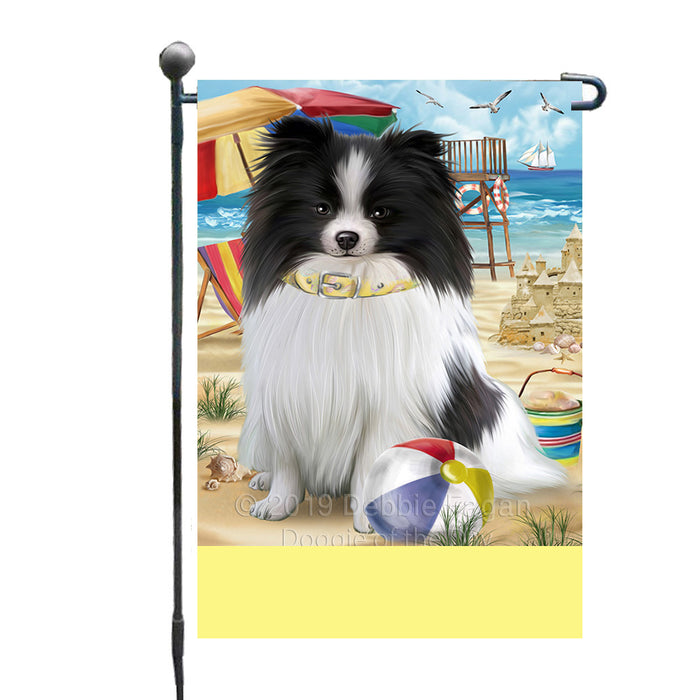 Personalized Pet Friendly Beach Pomeranian Dog Custom Garden Flags GFLG-DOTD-A58379