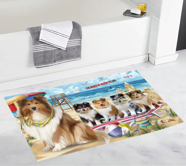 Pet Friendly Beach Rough Collie Dogs Bath Mat