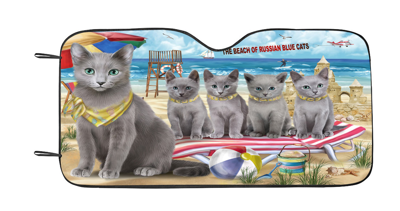Pet Friendly Beach Russian Blue Cats Car Sun Shade