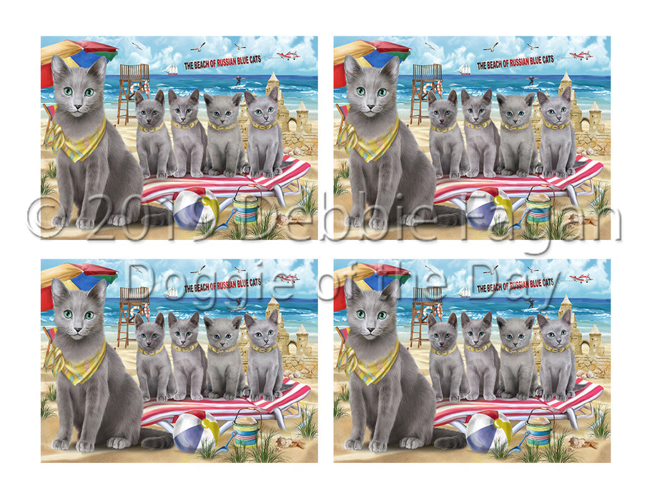 Pet Friendly Beach Russian Blue Cats Placemat