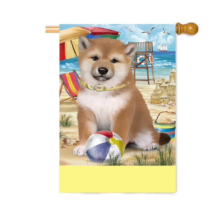 Personalized Pet Friendly Beach Shiba Inu Dog Custom House Flag FLG-DOTD-A58474