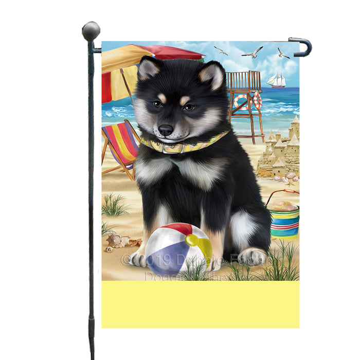 Personalized Pet Friendly Beach Shiba Inu Dog Custom Garden Flags GFLG-DOTD-A58419