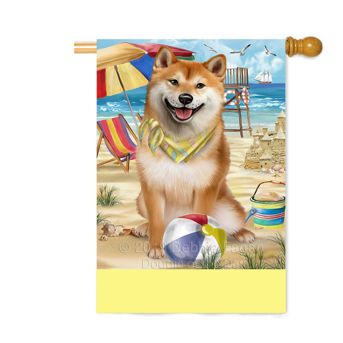 Personalized Pet Friendly Beach Shiba Inu Dog Custom House Flag FLG-DOTD-A58476