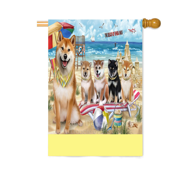 Personalized Pet Friendly Beach Shiba Inu Dogs Custom House Flag FLG-DOTD-A58473