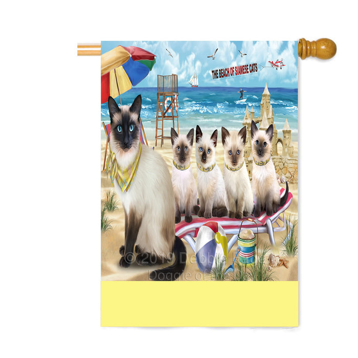 Personalized Pet Friendly Beach Siamese Cats Custom House Flag FLG-DOTD-A58483